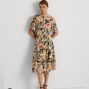 Ralph Lauren Floral Jacquard Midi Dress